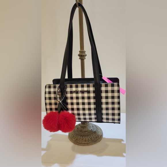 Betsey Johnson Handbags - BETSY JOHNSON black and white checkered shoulder bag